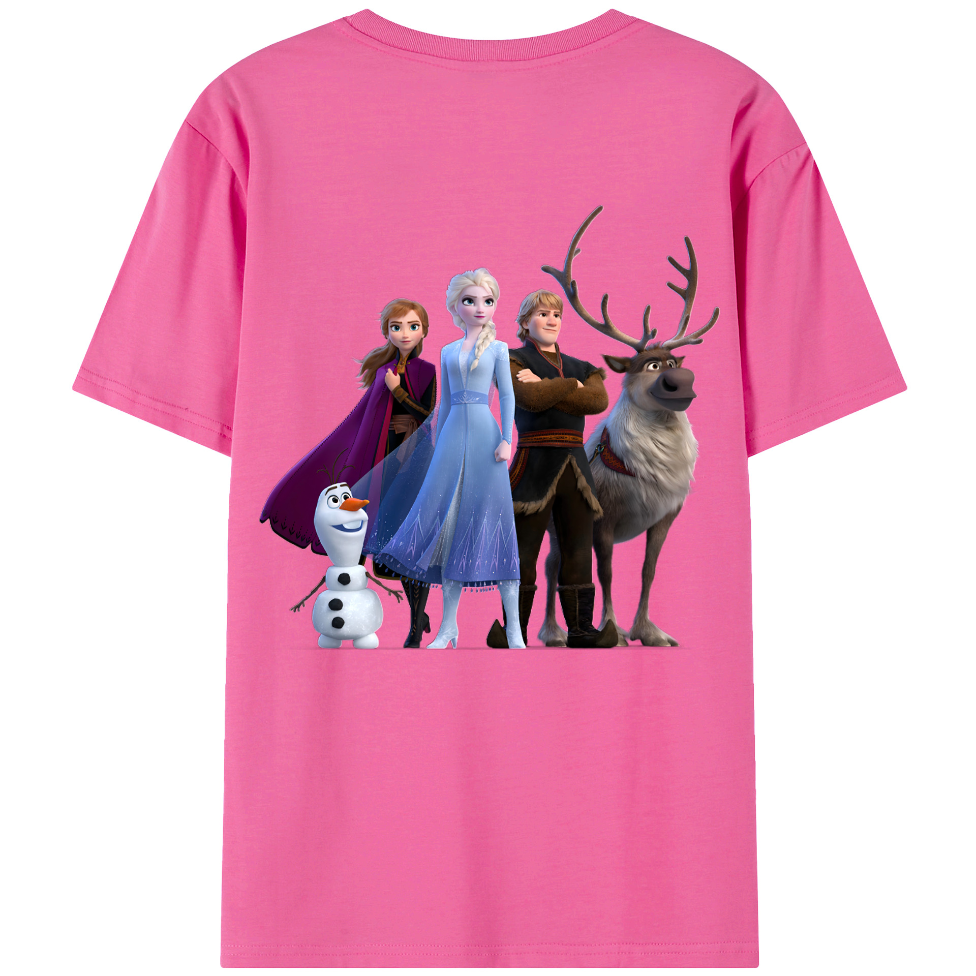 （画像用） アナと雪の女王 アンナ エルサ Frozen Anna Elsa レディース半袖Tシャツ(バックプリント)